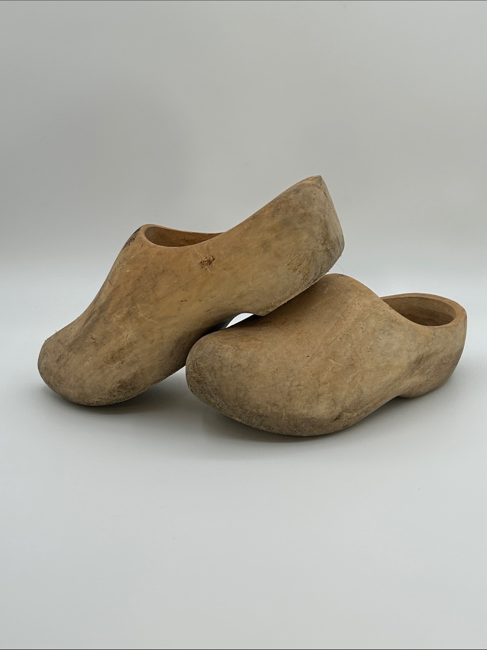 Vintage Wooden Shoes Dutch Home Decor Wood Carved Clogs for Display or Crafts